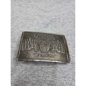 Rare Olympia Beer Solid Brass Vintage Breweriana Belt Buckle